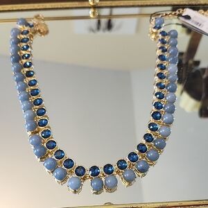 White House Black Market Blue and Gold Necklace